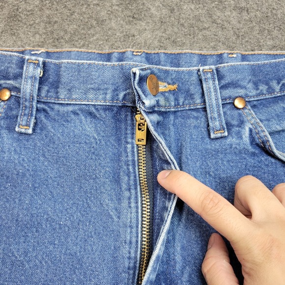 Wrangler Jeans Mens 32x34 Blue Americana Western Rodeo Cowboy Country Work Wear - Picture 6 of 11